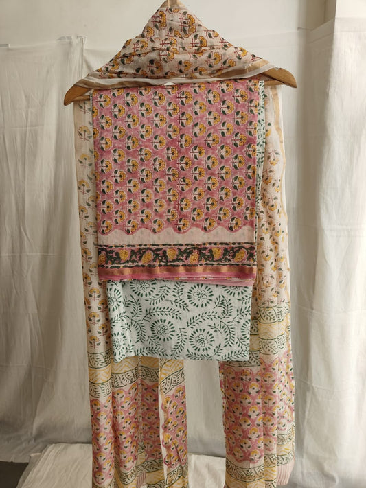 Jaipuri Block Printed Chanderi Silk Suits (CIN38)