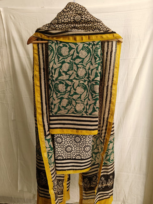 Jaipuri Block Printed Chanderi Silk Suits (CIN40)