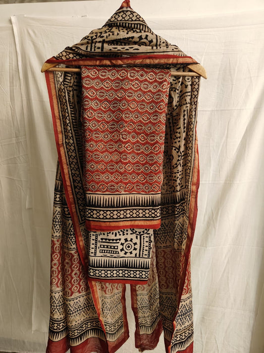 Jaipuri Block Printed Chanderi Silk Suits (CIN42)