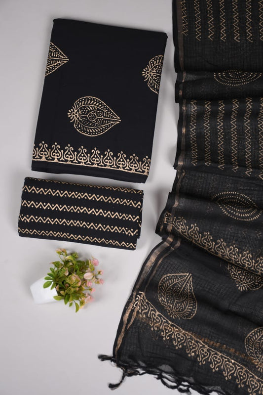JAIPURI BLOCK PRINTED COTTON SUIT WITH KOTA DUPPATA (CKS9)