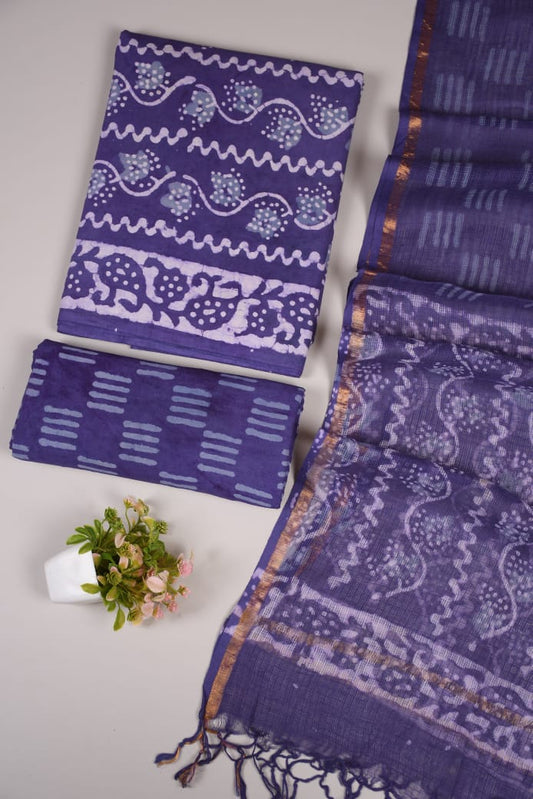 JAIPURI BLOCK PRINTED COTTON SUIT WITH KOTA DUPPATA (CKS35)