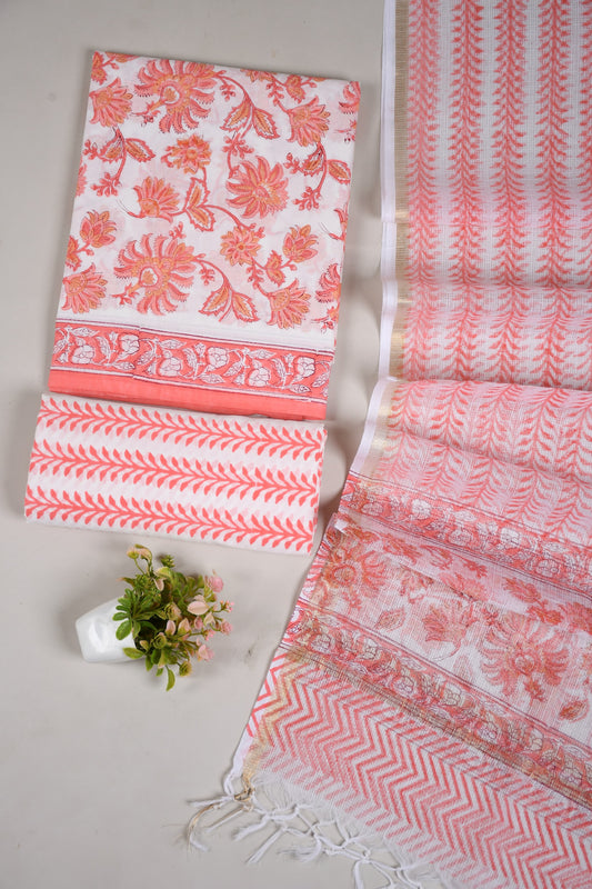 JAIPURI BLOCK PRINTED COTTON SUIT WITH KOTA DUPPATA (CKS62)