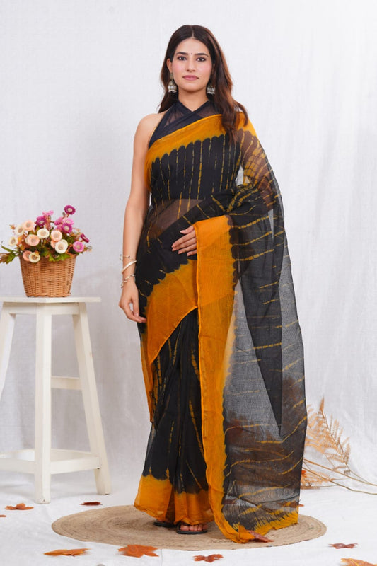Jaipuri Block Printed Cotton Kota Doriya Saree (CIS32)