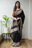Jaipuri Hand Block Bagru Printed Maheshwari Silk Saree With Blouse (MSS42)