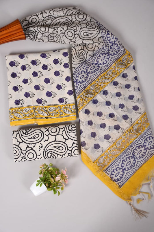 JAIPUR COTTON SUIT WITH CHANDERI DUPPATA (CSS45)