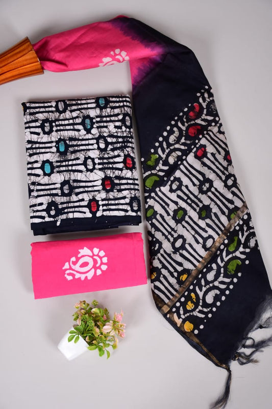 JAIPUR COTTON SUIT WITH CHANDERI DUPPATA (CSS53)