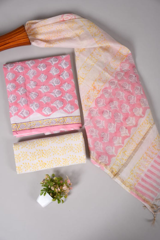 JAIPUR COTTON SUIT WITH CHANDERI DUPPATA (CSS62)