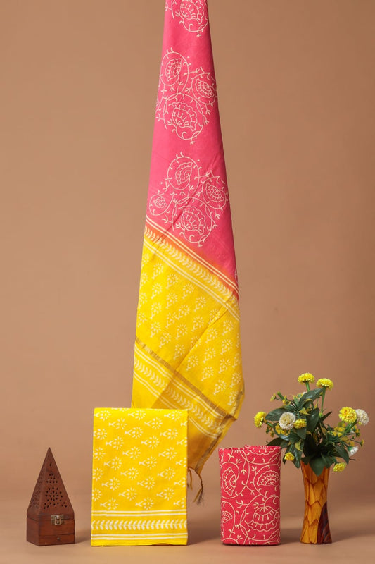 JAIPUR COTTON SUIT WITH CHANDERI DUPPATA (CSS69)