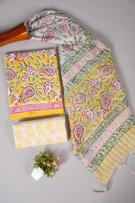 JAIPUR COTTON SUIT WITH CHANDERI DUPPATA (CSS70)