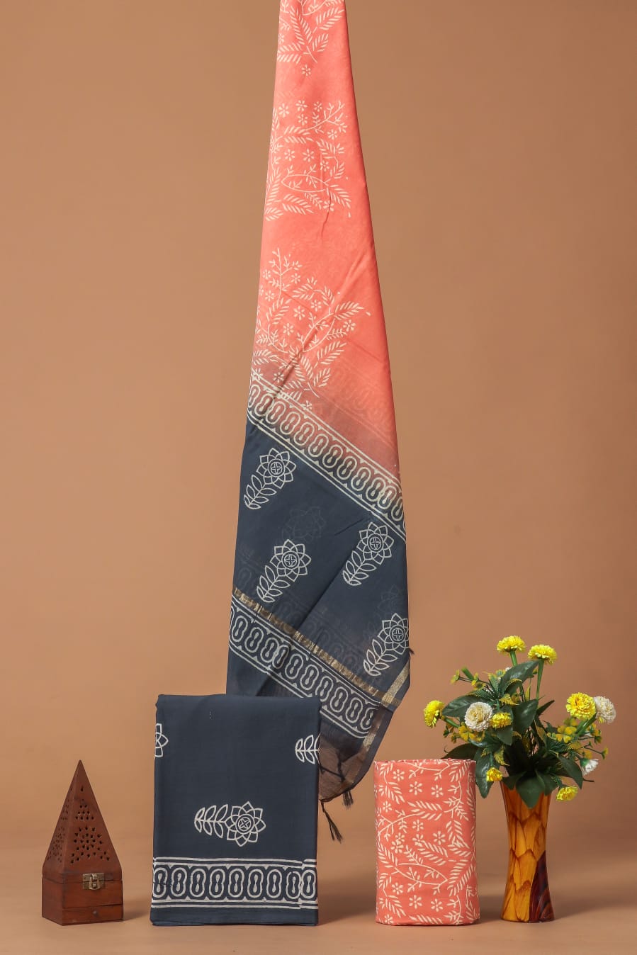 JAIPUR COTTON SUIT WITH CHANDERI DUPPATA (CSS73)