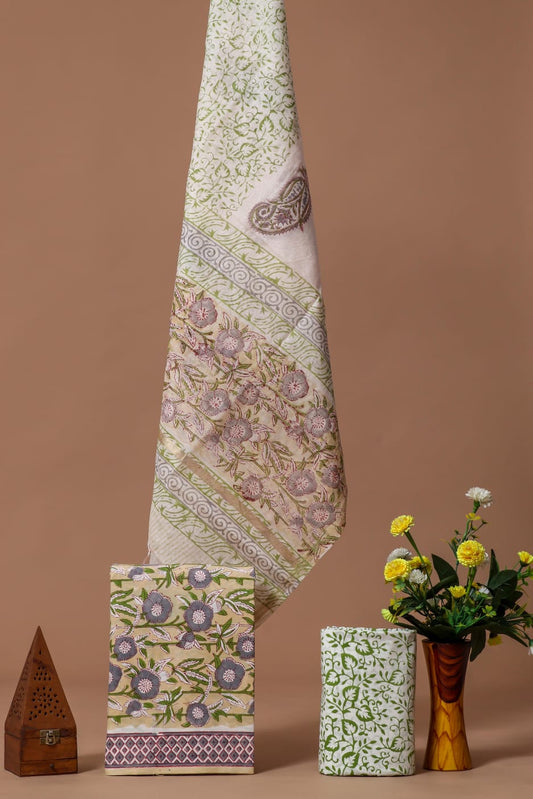 JAIPUR COTTON SUIT WITH CHANDERI DUPPATA (CSS75)