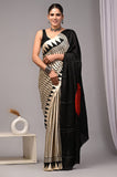 Ajrakh Hand Block Bagru Vanspati Printend Modal Silk Saree with Blouse (CID40)