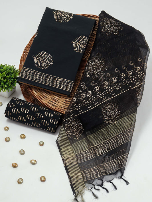 PRIMIUM JAIPURI COTTON SUIT WITH ORGANZA SILK DUPPATA (COS41)