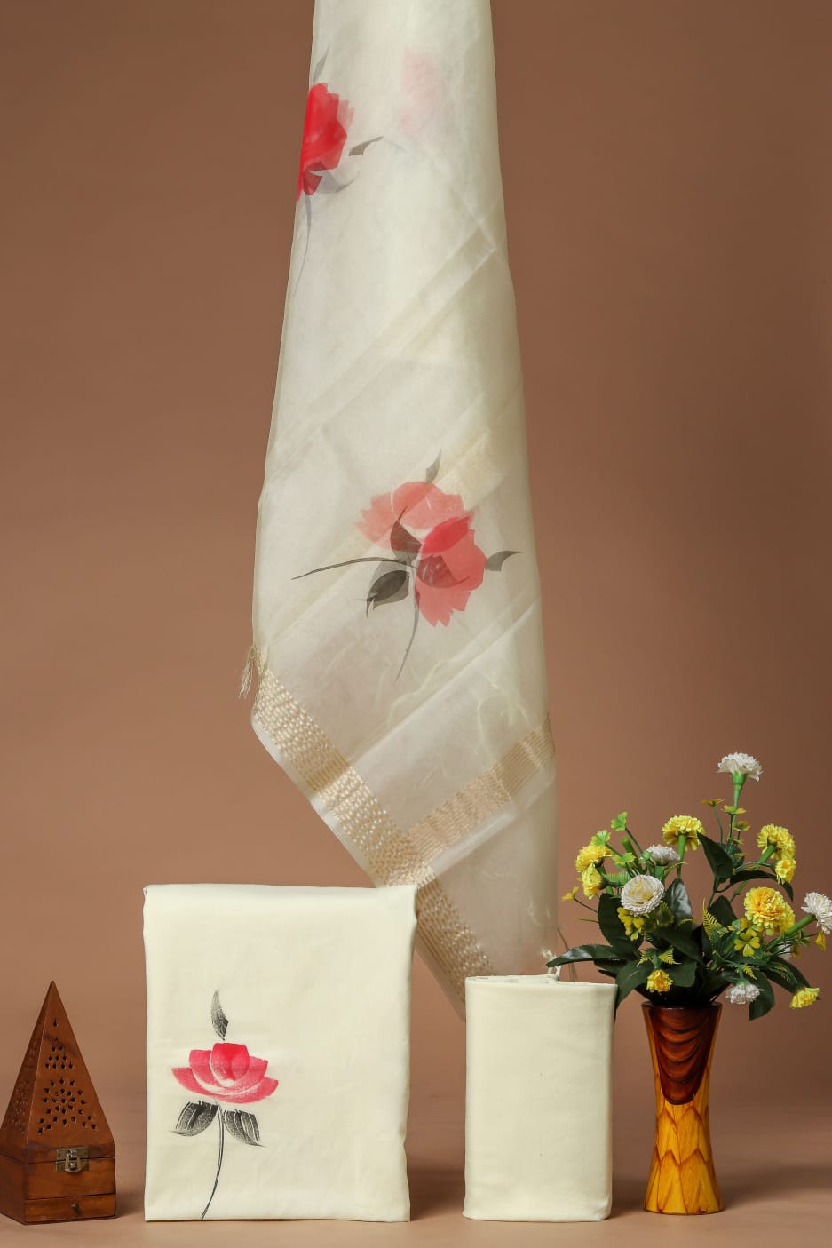 PRIMIUM JAIPURI COTTON SUIT WITH ORGANZA SILK DUPPATA (COS57)