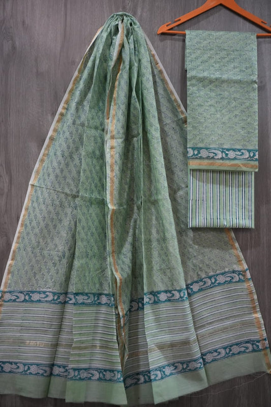 Jaipuri Block Printed Chanderi Silk Suits (CIN56)