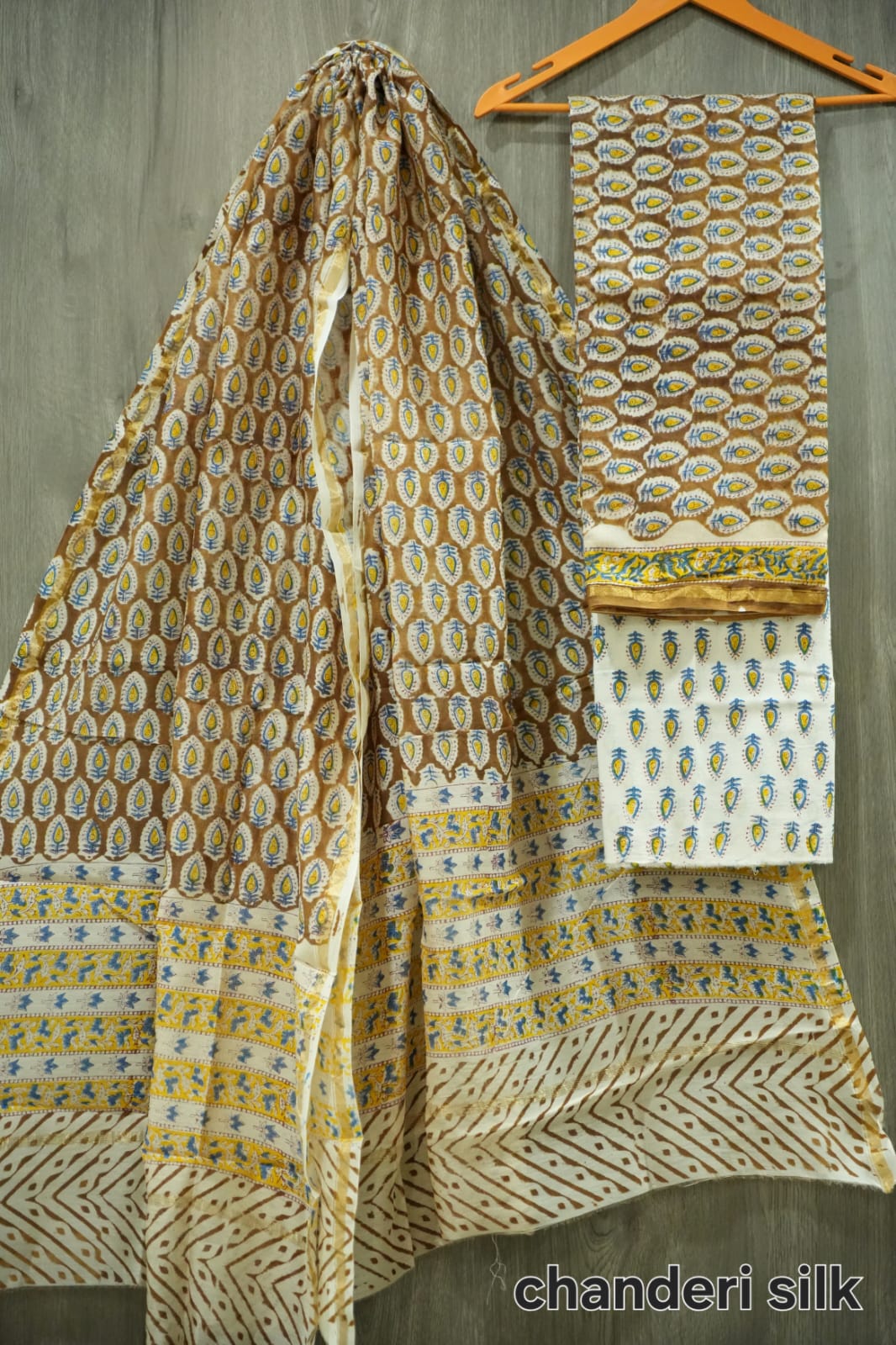 Jaipuri Block Printed Chanderi Silk Suits (CIN59)