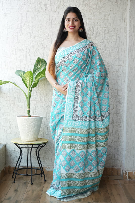 Jaipur Cotton Mulmul Saree (CMS53)
