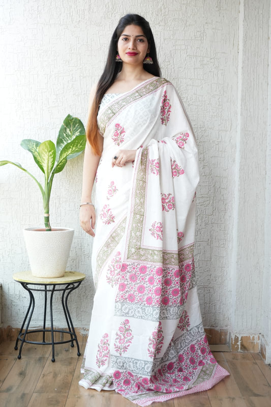 Jaipur Cotton Mulmul Saree (CMS59)