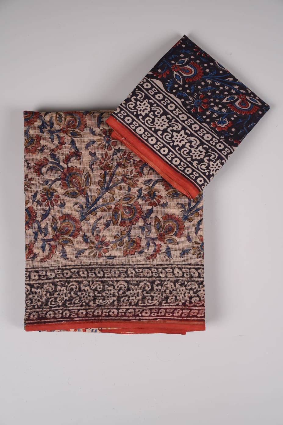 HAND BLOCK BAGRU PRINTED KOTA DORIYA SAREE WITH MULMUL BLOUSE (KDS61)