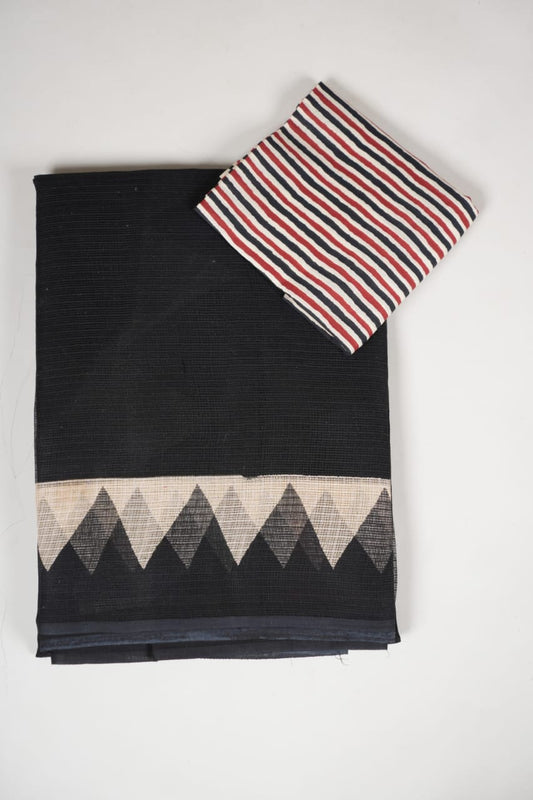 HAND BLOCK BAGRU PRINTED KOTA DORIYA SAREE WITH MULMUL BLOUSE (KDS66)