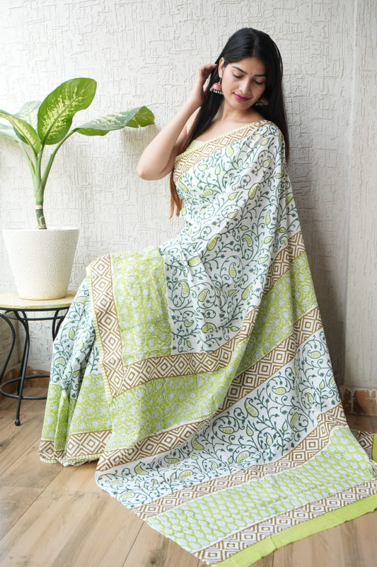 Jaipur Cotton Mulmul Saree (CMS101)