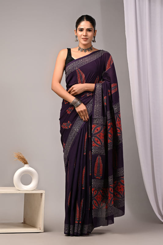 Jaipur Cotton Mulmul Saree (CMS117)