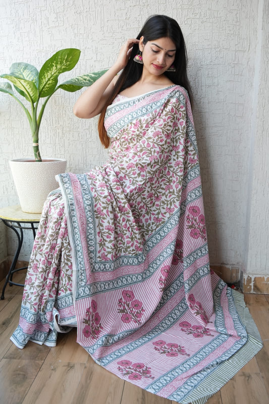 Jaipur Cotton Mulmul Saree (CMS126)