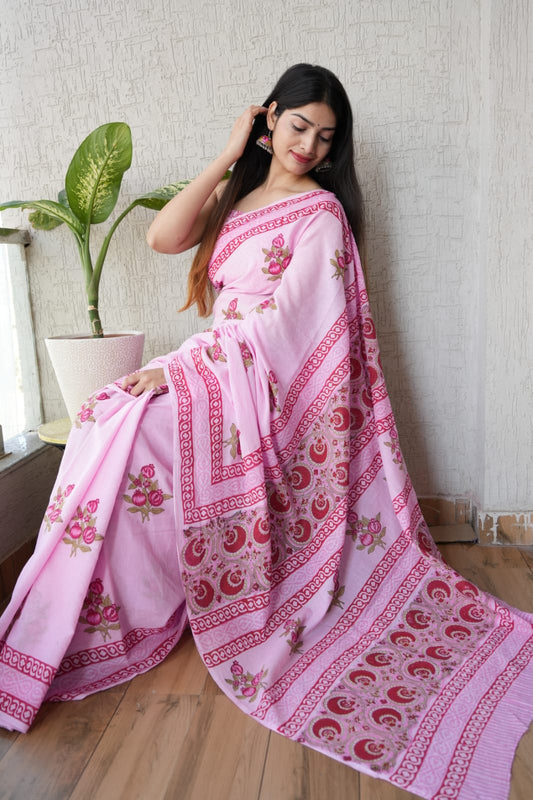 Jaipur Cotton Mulmul Saree (CMS113)