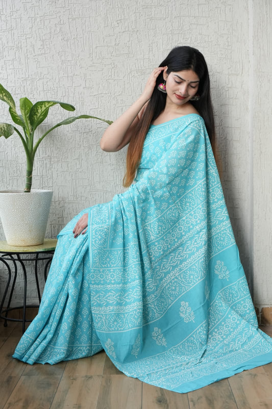 Jaipur Cotton Mulmul Saree (CMS142)