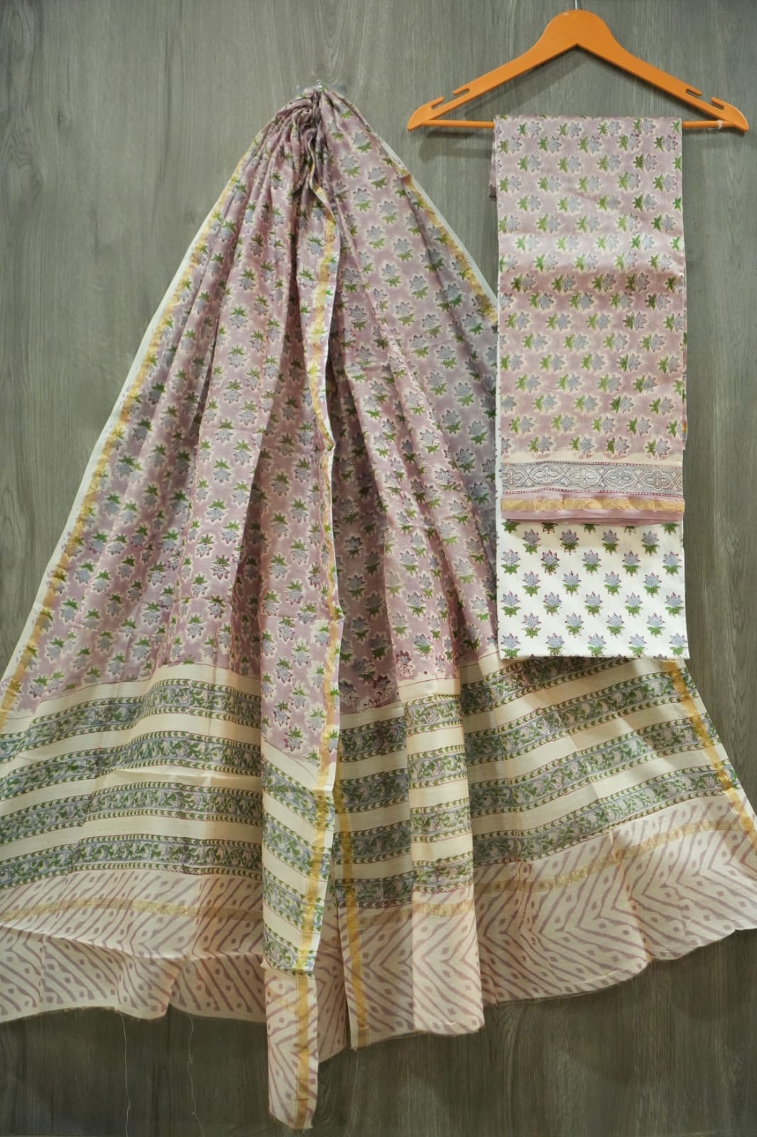 Jaipuri Block Printed Chanderi Silk Suits (CIN81)