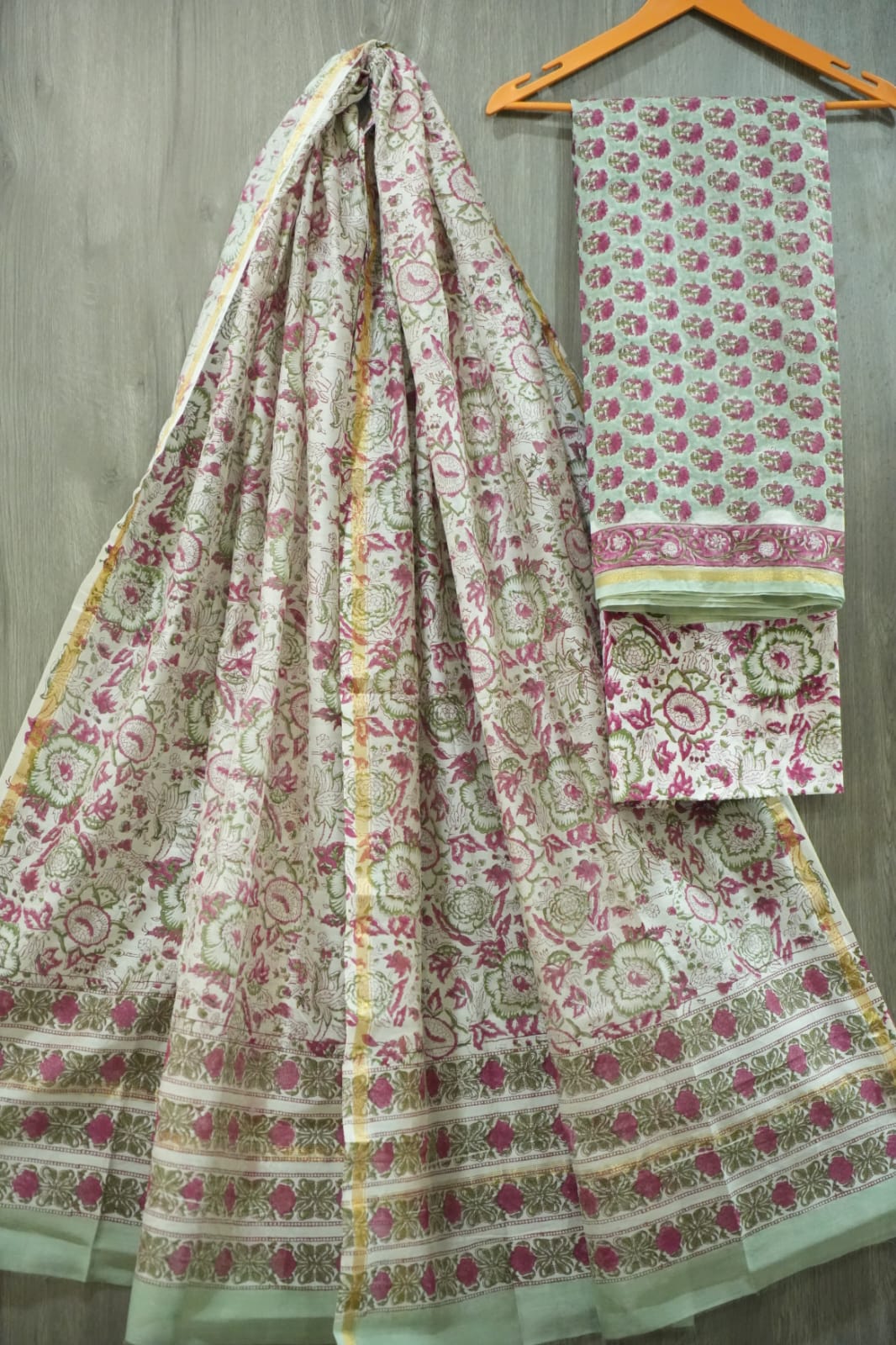 Jaipuri Block Printed Chanderi Silk Suits (CIN82)