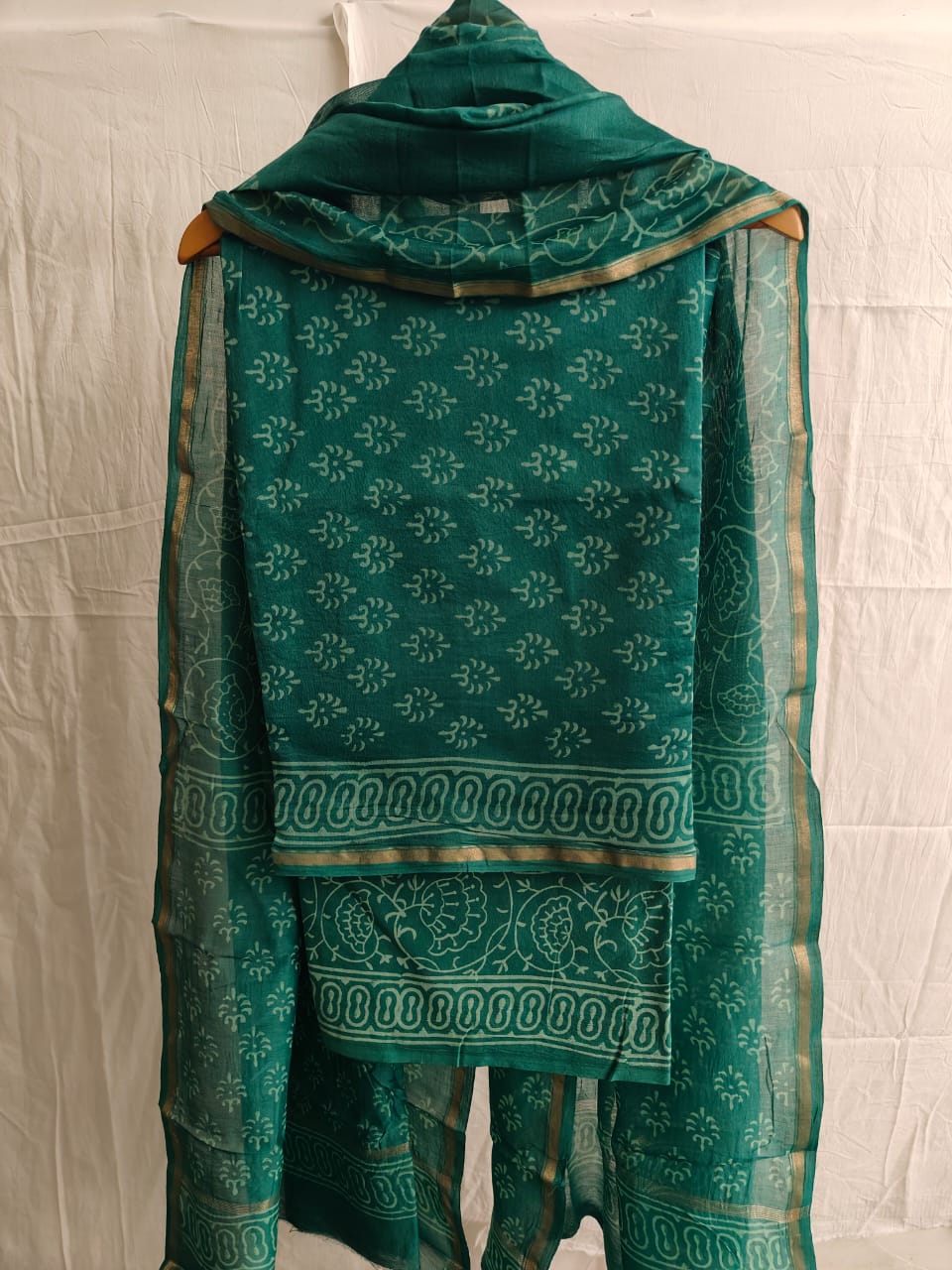 Jaipuri Block Printed Chanderi Silk Suits (CIN90)