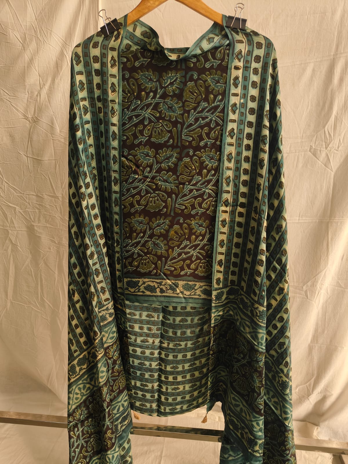 Vanaspati Ajrakh Hand Block Printed Suits Modal Silk Fabric (CIT50)