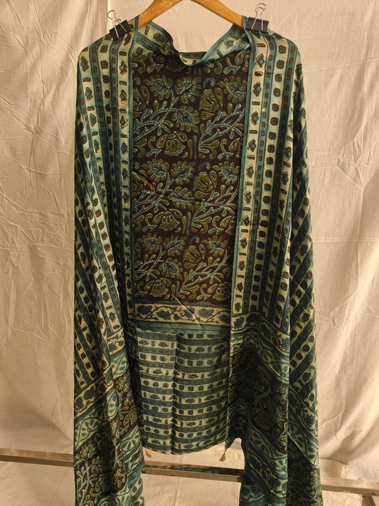 Vanaspati Ajrakh Hand Block Printed Suits Modal Silk Fabric (CIT50)