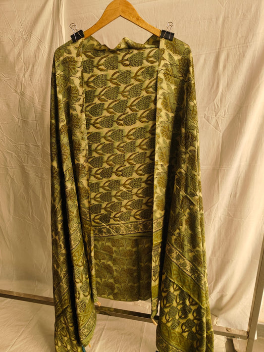 Vanaspati Ajrakh Hand Block Printed Suits Modal Silk Fabric (CIT47)