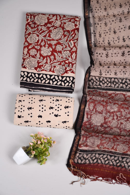 JAIPURI BLOCK PRINTED COTTON SUIT WITH KOTA DUPPATA (CKS86)