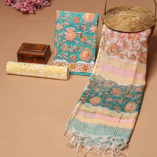 JAIPURI BLOCK PRINTED COTTON SUIT WITH KOTA DUPPATA (CKS94)