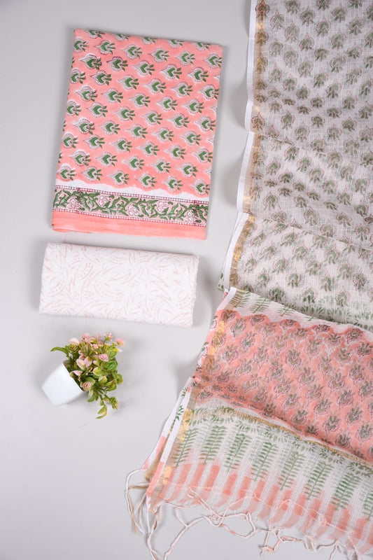 JAIPURI BLOCK PRINTED COTTON SUIT WITH KOTA DUPPATA (CKS100)