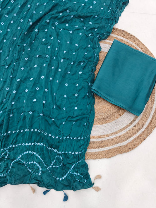 Vanaspati Ajrakh Hand Block Printed Suits Modal Silk Fabric (CIT57)