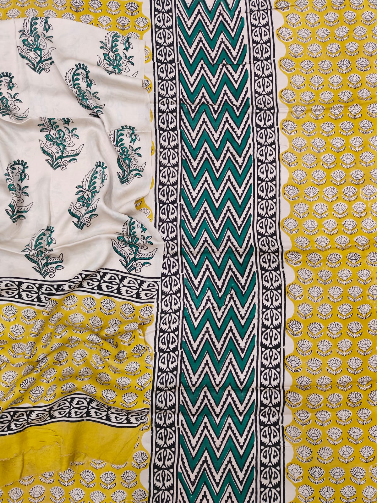 Vanaspati Ajrakh Hand Block Printed Suits Modal Silk Fabric (CIT60)
