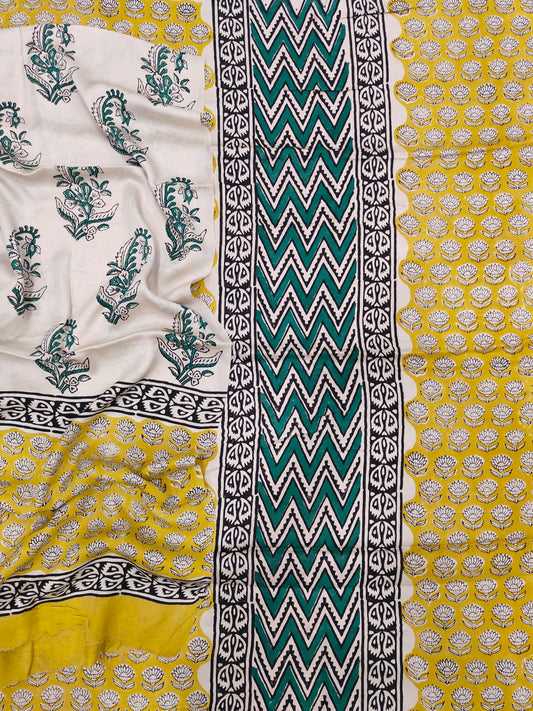 Vanaspati Ajrakh Hand Block Printed Suits Modal Silk Fabric (CIT60)