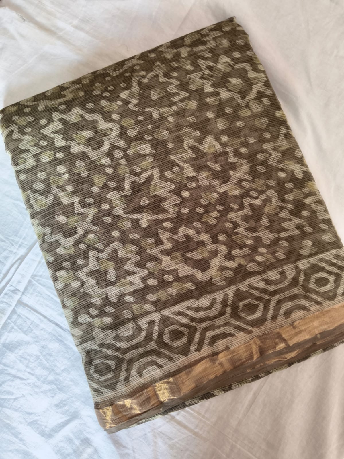 Jaipuri Block Printed Cotton Kota Doriya Saree (CIS103)