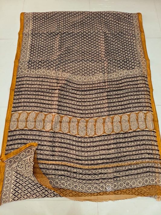 Jaipuri Block Printed Cotton Kota Doriya Saree (CIS131)