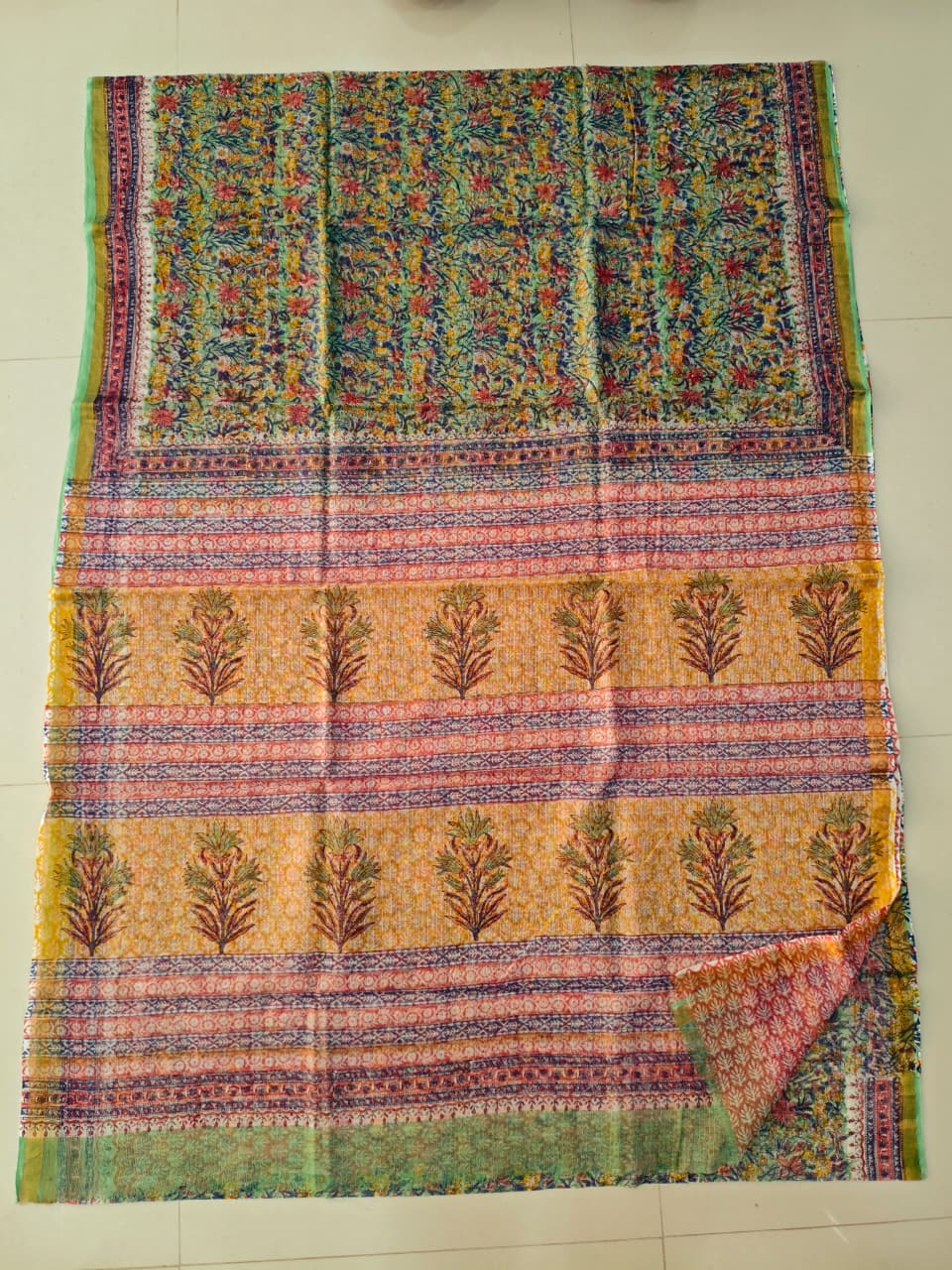 Jaipuri Block Printed Cotton Kota Doriya Saree (CIS135)
