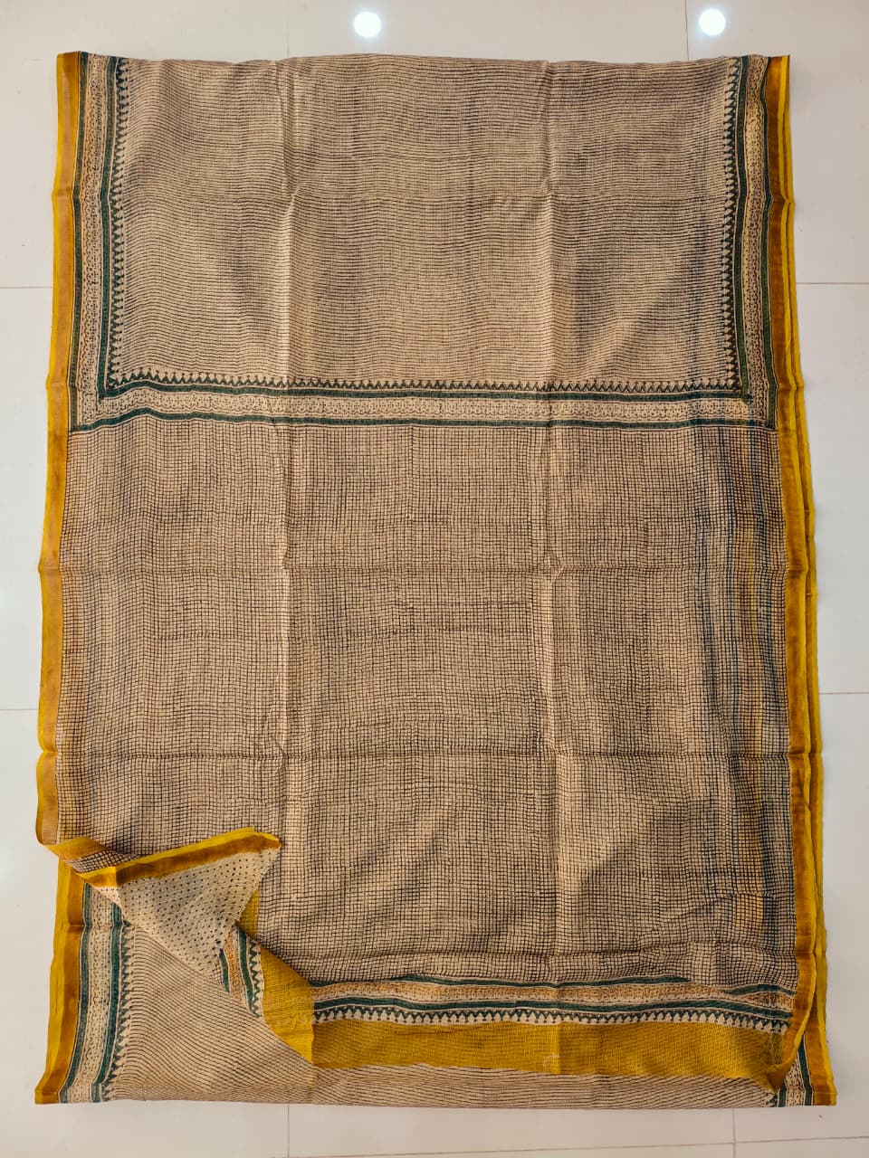 Jaipuri Block Printed Cotton Kota Doriya Saree (CIS138)