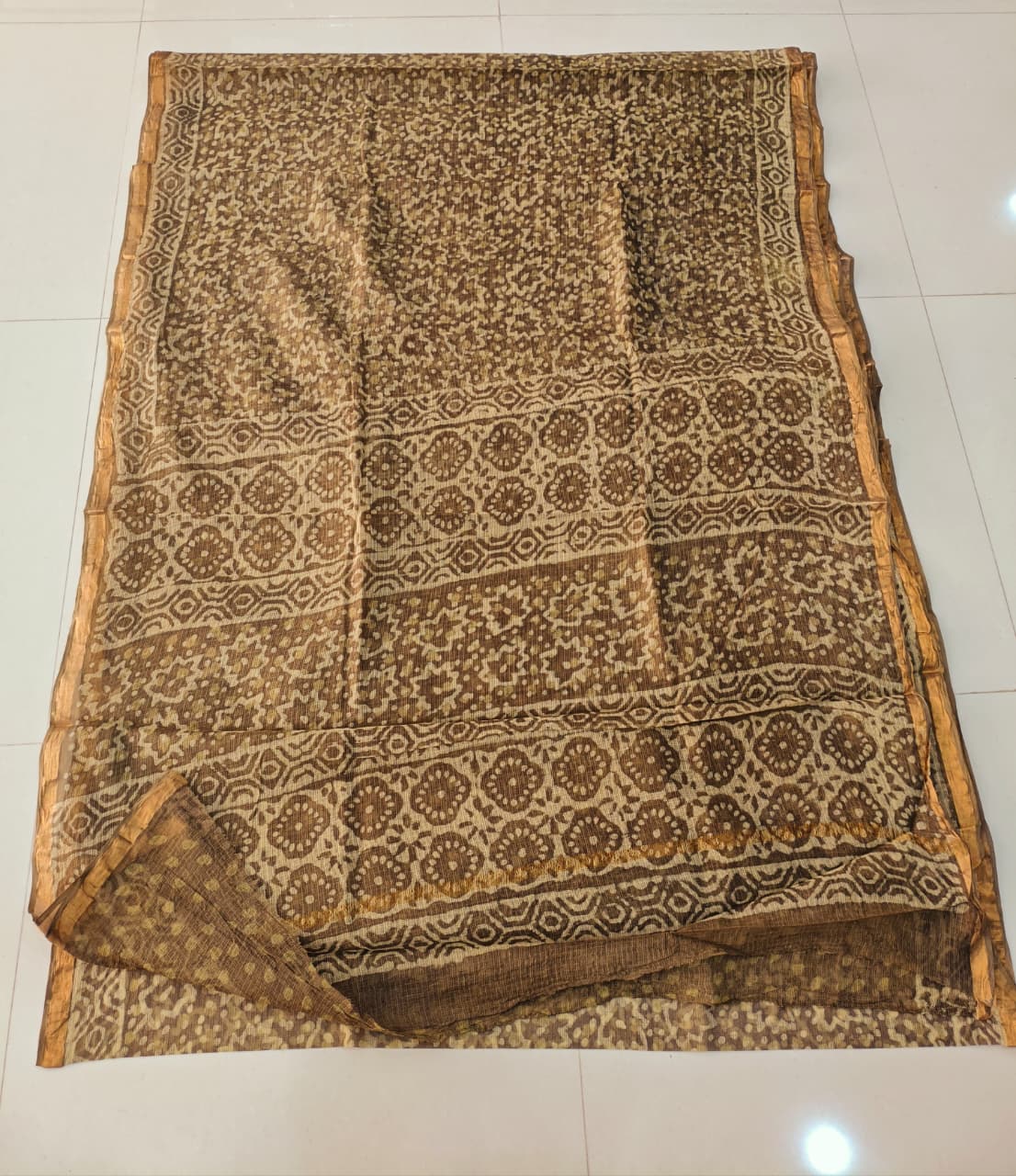 Jaipuri Block Printed Cotton Kota Doriya Saree (CIS141)