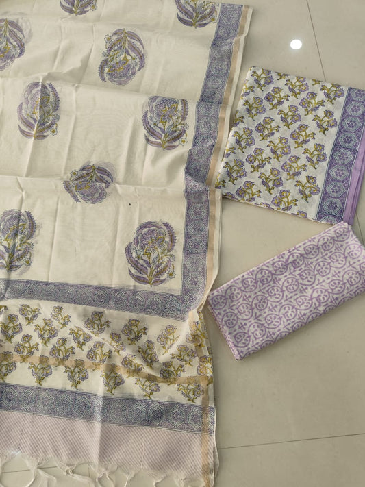 JAIPUR COTTON SUIT WITH CHANDERI DUPPATA (CSS95)