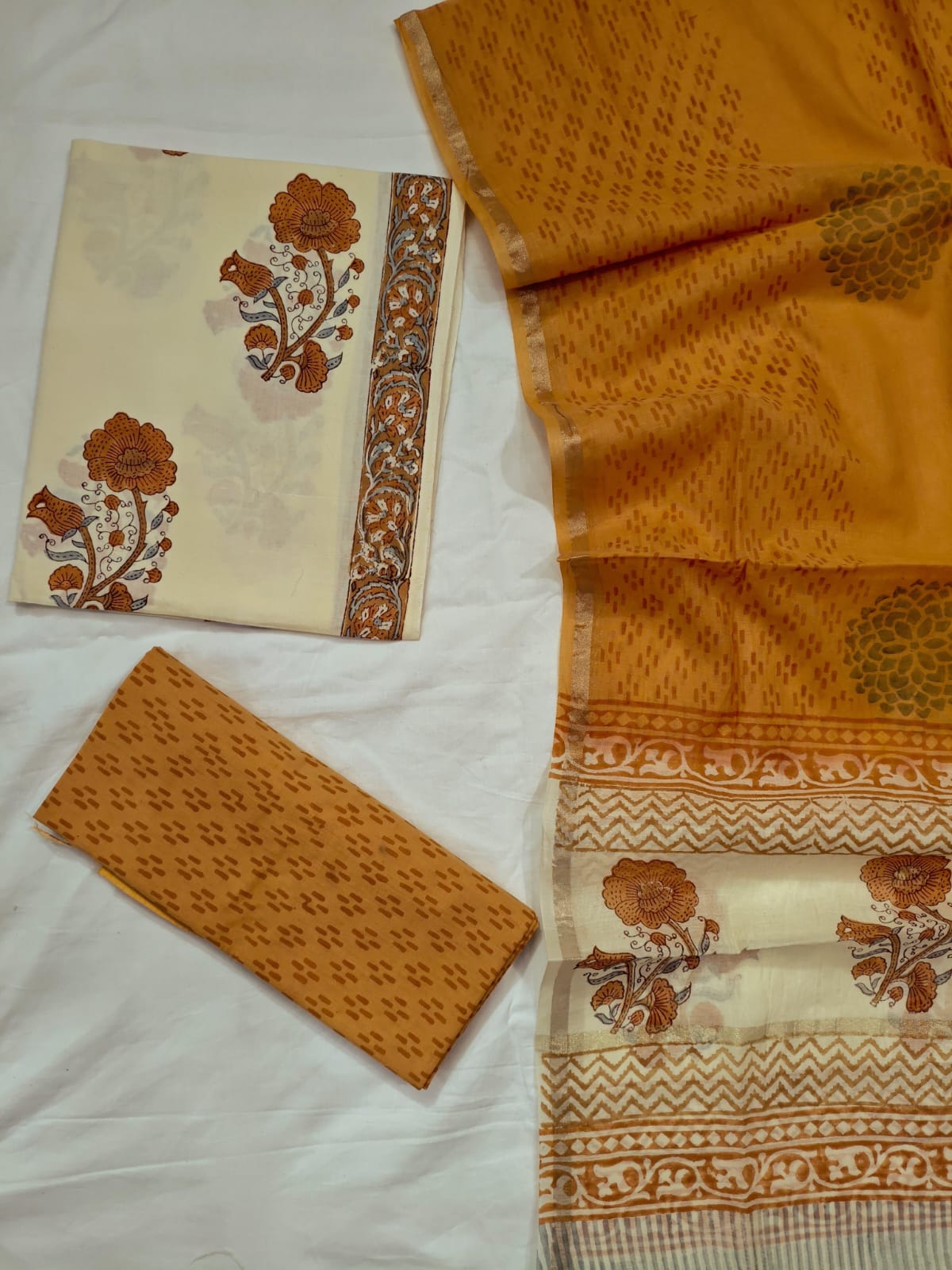 JAIPUR COTTON SUIT WITH CHANDERI DUPPATA (CSS102)