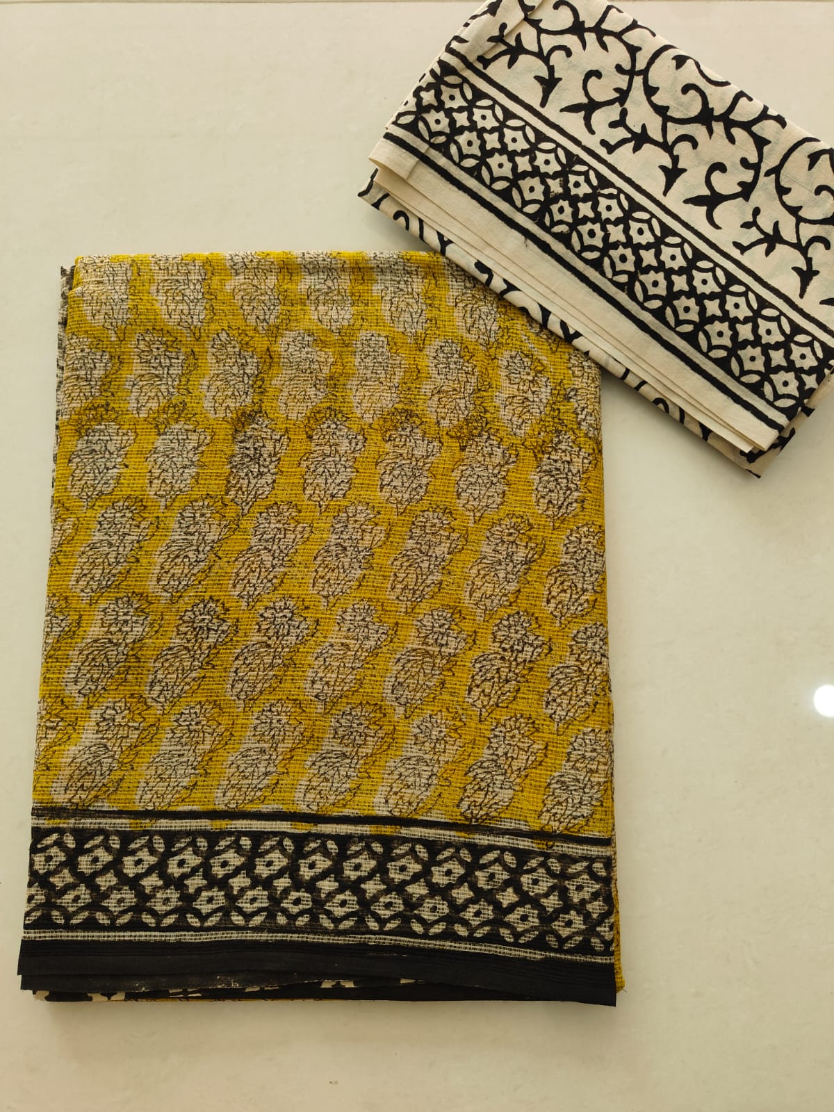 HAND BLOCK BAGRU PRINTED KOTA DORIYA SAREE WITH MULMUL BLOUSE (KDS106)
