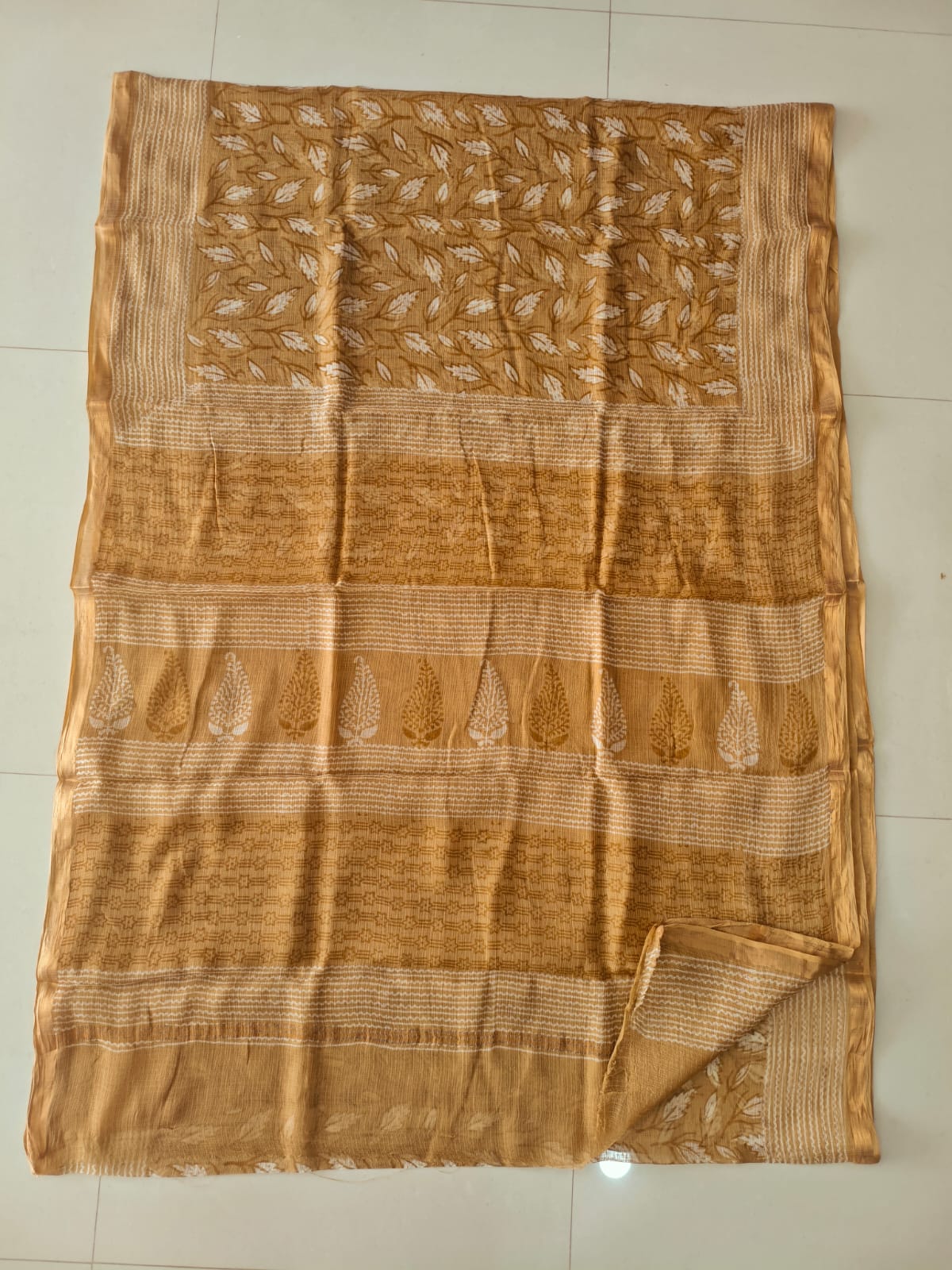 Jaipuri Block Printed Cotton Kota Doriya Saree (CIS145)